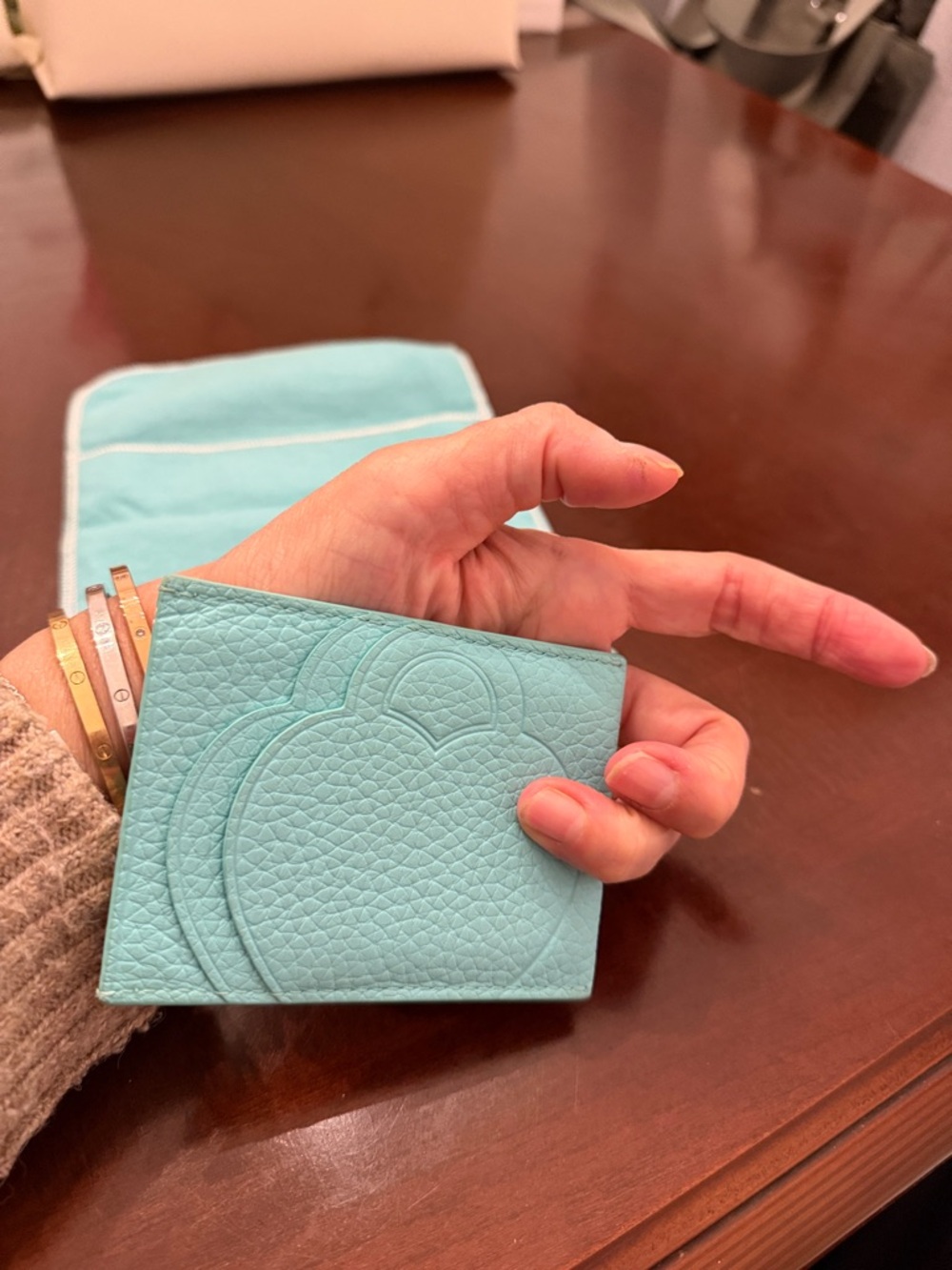 Tiffany & Co. Tiffany Blue Leather Card Wallet with Dust Pouch - Picture 7 of 11